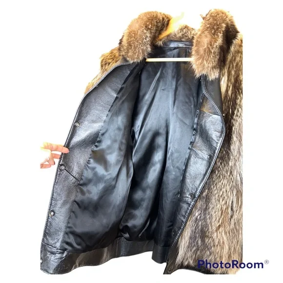 Raccoon Fur Leather Jacket